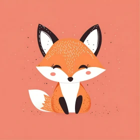 Cartoon Fox with Gentle Expression