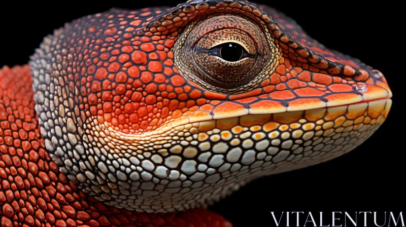Detailed Portraiture of a Colorful Reptile AI Image