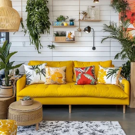 Cozy Interior with Tropical Accents