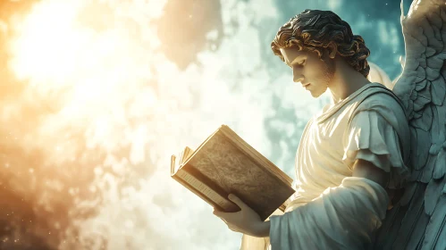 Serene Angel with Book
