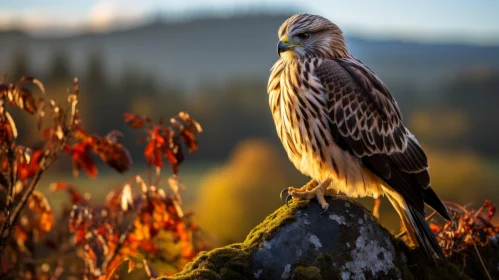 Golden Autumn Hawk: A Symbolic Animal Portrait