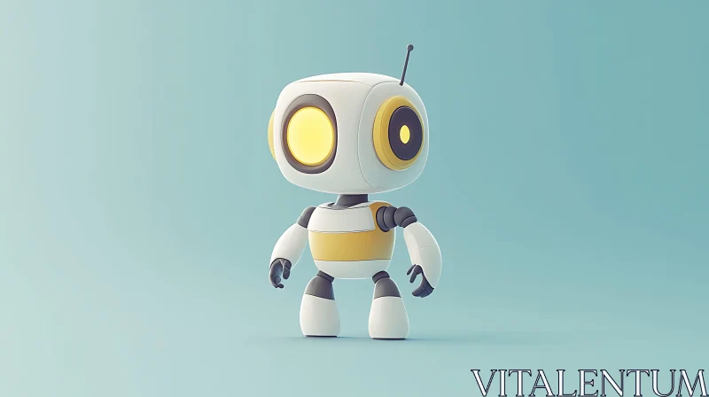 Cartoon Robot Character Illustration AI Image