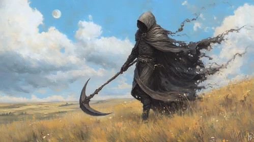 Cloaked Figure with Scythe Art