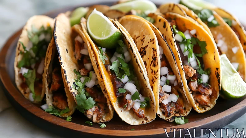 Mouthwatering Tacos with Grilled Meat and Fresh Toppings AI Image