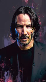 Abstract Digital Portrait of Keanu Reeves