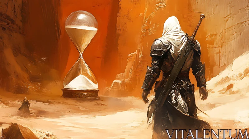 Desert Warrior with the Sands of Time AI Image