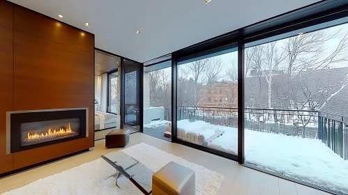 Modern Home Interior in Winter