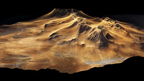 Golden Peaks Abstract Terrain