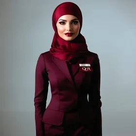 Burgundy Hijab Fashion Portrait