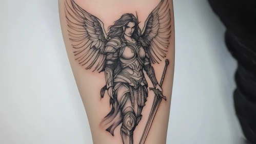 Winged Warrior Tattoo on Skin