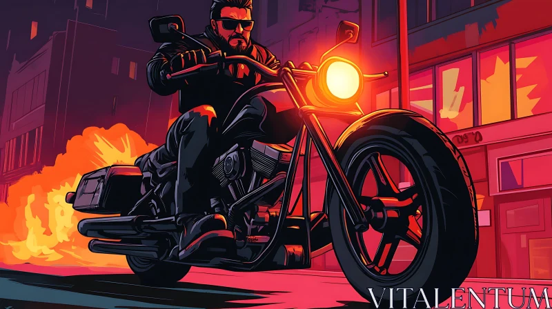 AI ART Night Rider: Motorcycle Journey