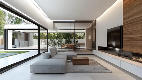 Sleek Living Room with Natural Light