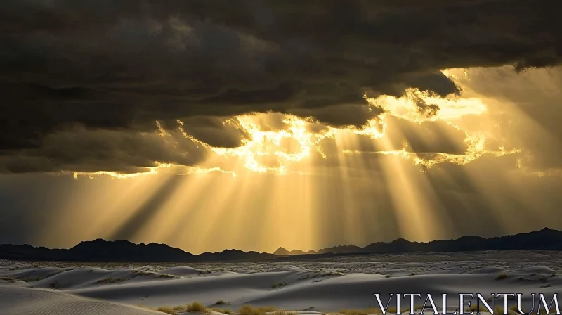 AI ART Rays of Sunlight in the Desert