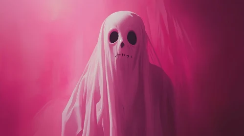 Ethereal Pink Ghost Figure