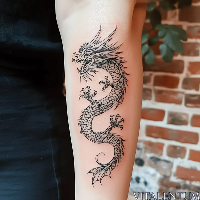 Fierce Dragon Forearm Tattoo AI Image