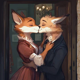 Foxes' Tender Kiss: An Anthropomorphic Romance
