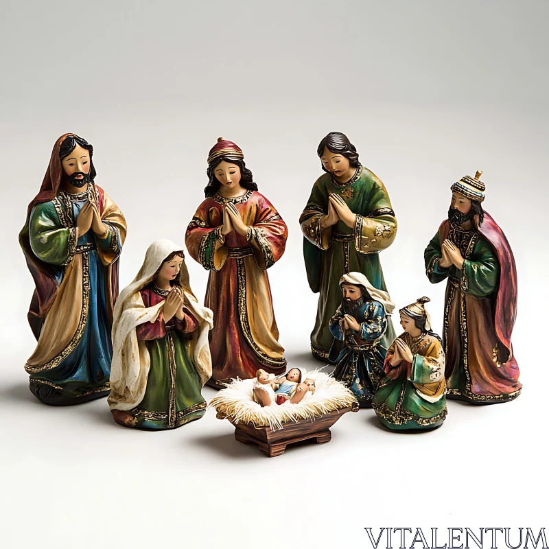 Figurines Depicting the Nativity Scene AI Image