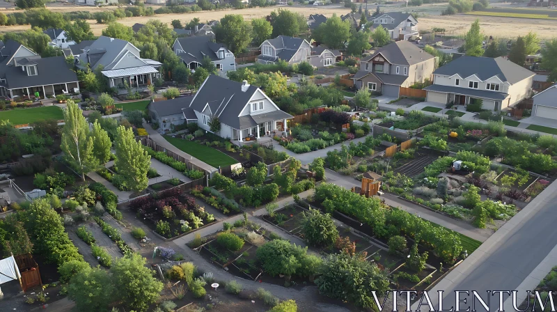 Aerial Garden Community AI Image