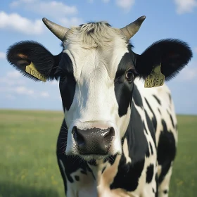 Cow in Field Close-Up