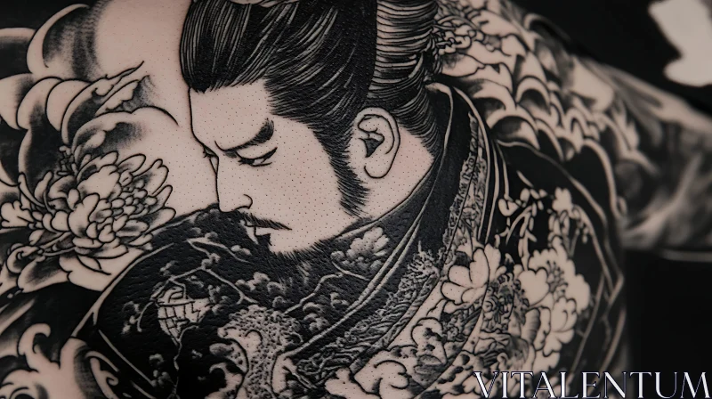 Detailed Samurai Tattoo Art AI Image