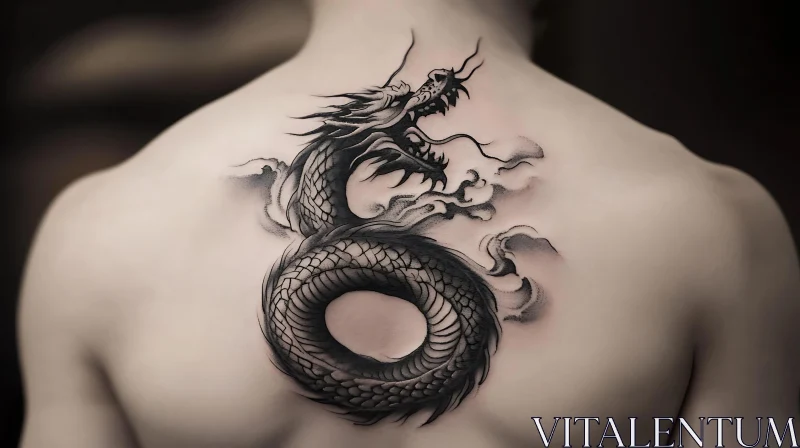 AI ART Dragon Tattoo Black Ink Art