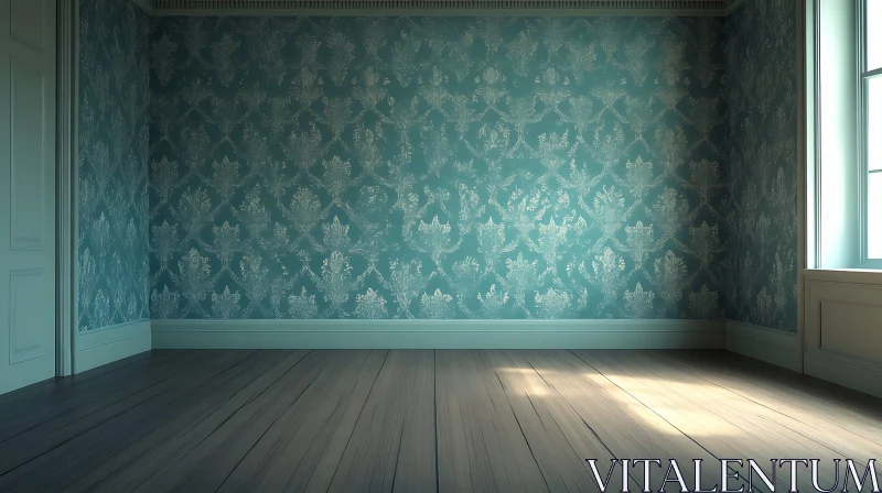 Vintage Room with Wooden Floor and Window AI Image