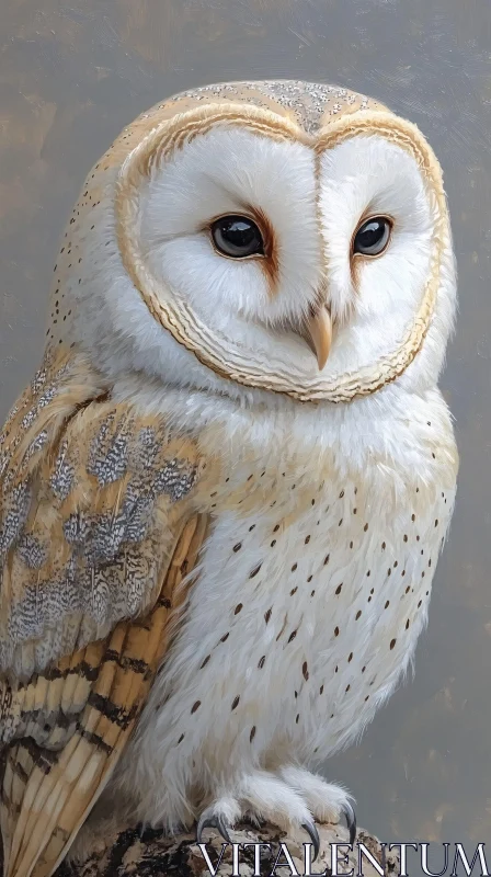 AI ART Elegant Barn Owl in Natural Setting