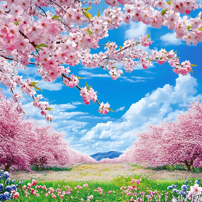 AI ART Cherry Blossom Paradise