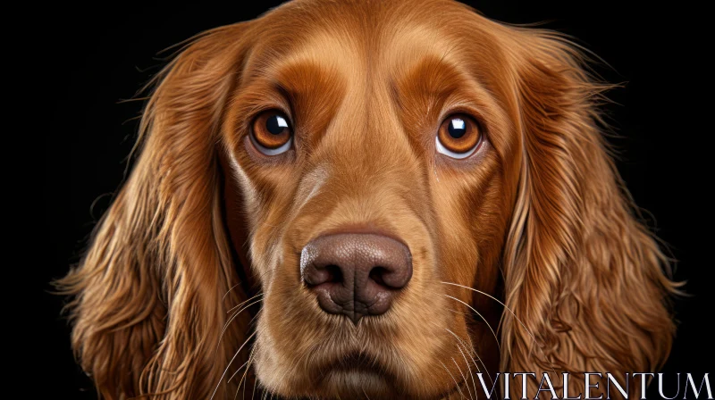 Intricate Digital Art Portrait of a Brown Dog AI Image