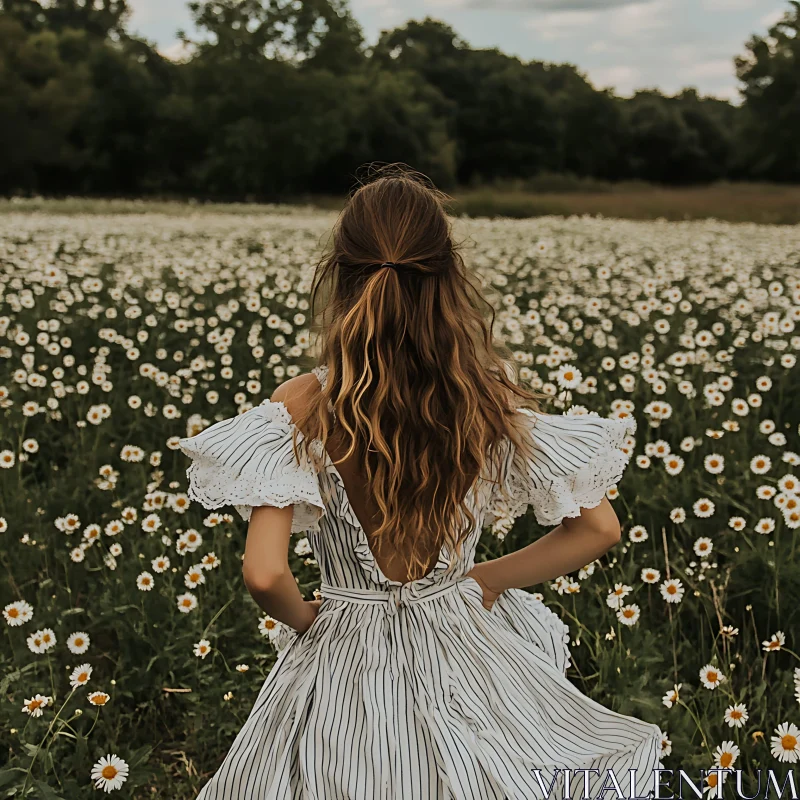 AI ART Girl in Floral Meadow