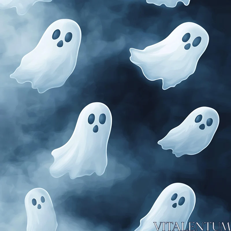 AI ART Spooky Ghostly Pattern