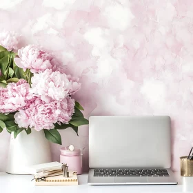 Floral Arrangement and Technology Still Life