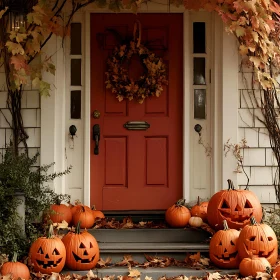 Autumnal Home Decor with Carved Pumpkins
