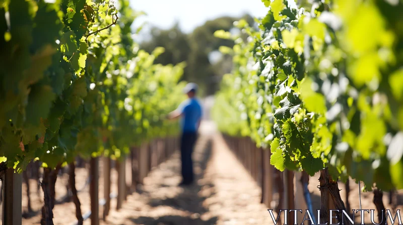 AI ART Grape Vines in a Vineyard