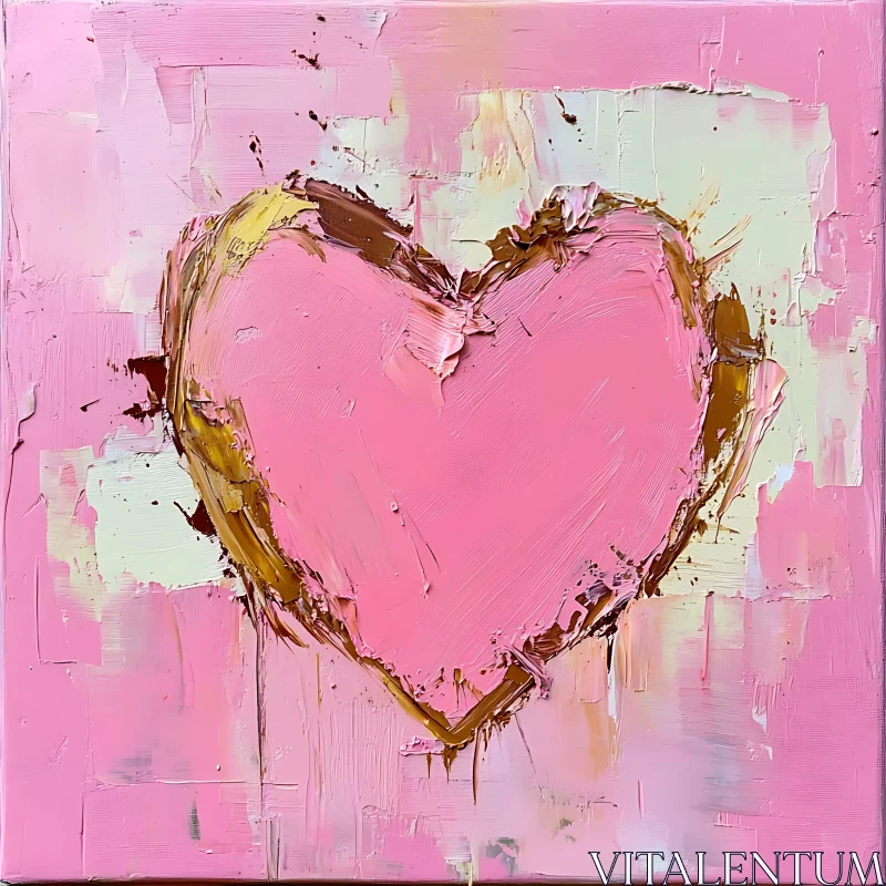 AI ART Pink Heart Art - Symbol of Love