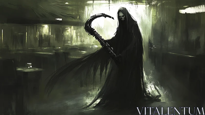 AI ART Death's Shadow: A Grim Reaper Depiction