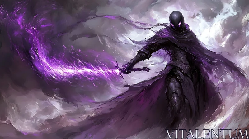 AI ART Mystic Knight with Purple Blade