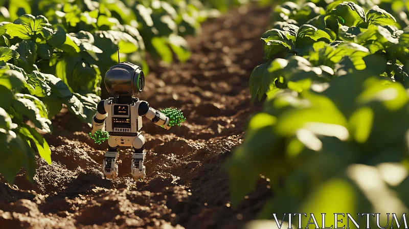 AI ART Agricultural Robot Among Greenery