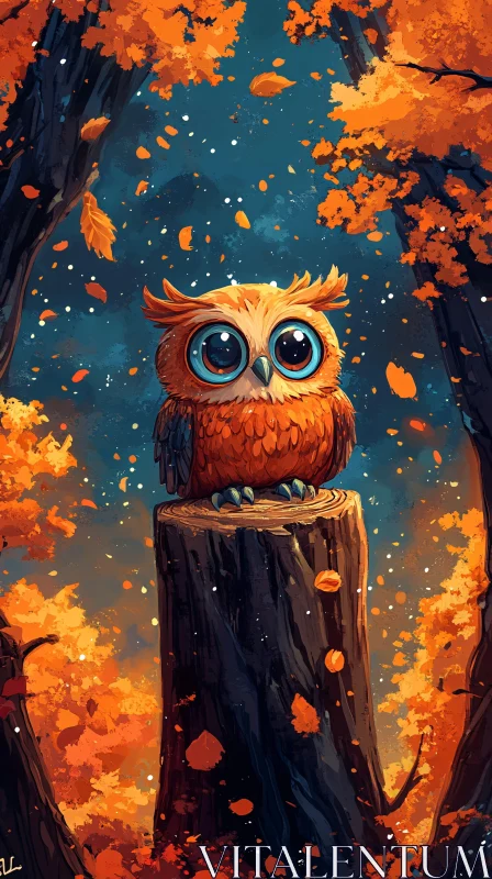 Autumn Owl Artwork AI Image