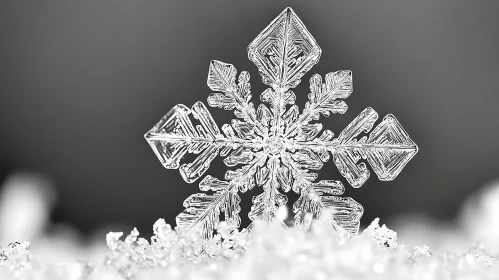 Detailed Snowflake Macro Photo