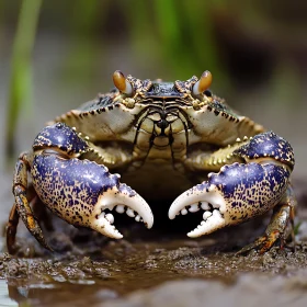 Detailed View of Crab in Muddy Habitat