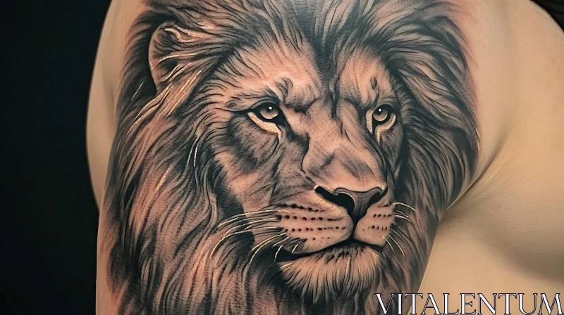 Intricate Lion Arm Tattoo AI Image