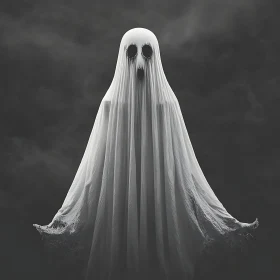 Ghostly Figure in White Sheet