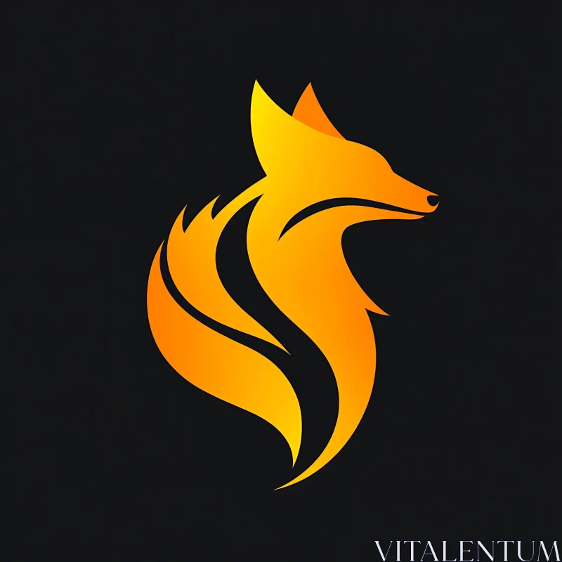 Modern Fox Gradient Logo Art AI Image