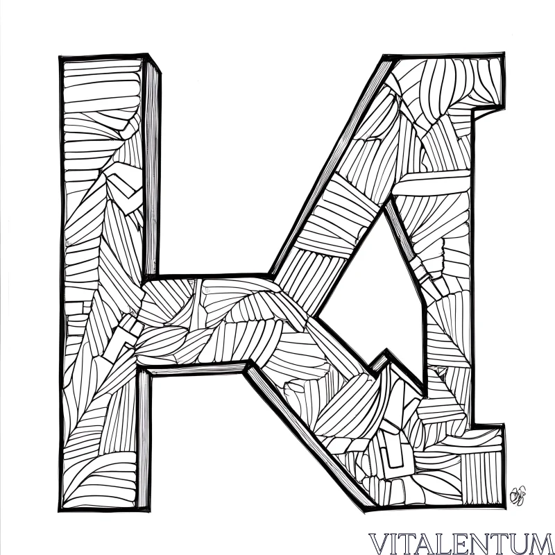 Intricate Linear Patterned Letter AI Image