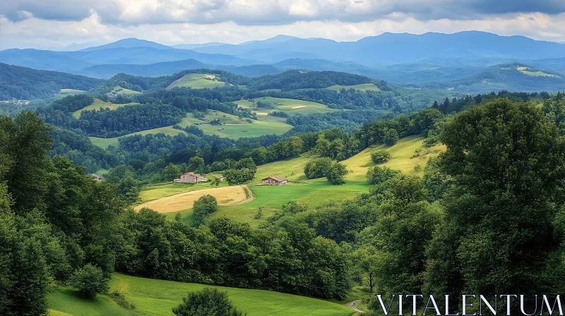 Lush Green Hills Landscape AI Image