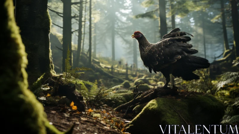 Forest Dwelling Turkey: A Nature's Portrait AI Image