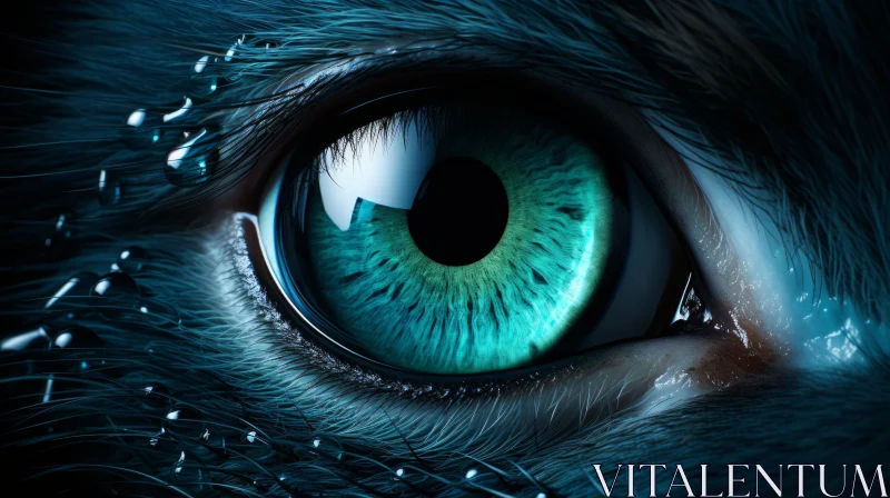 Mesmerizing Cat's Eye in Mythical Beast Style Artwork AI Image