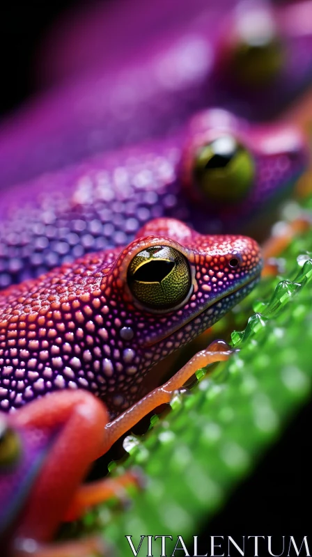 Mesmerizing Frog Colorscapes - Ultraviolet Macro Photography AI Image