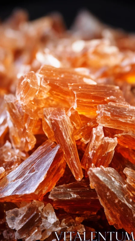 Orange Crystal Pile - A Study in Selective Focus and Texture AI Image
